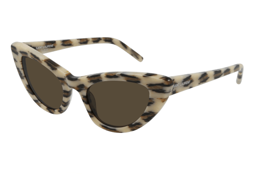 Occhiali da sole Saint Laurent Donna SL 213 LILY014-IVORY-IVORY-BROWN52 - SL 213 LILY014-IVORY-IVORY-BROWN52